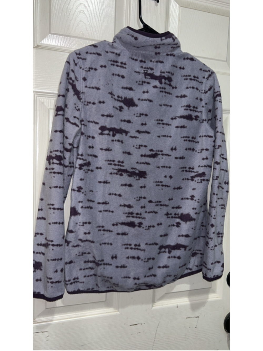 Women's LIV Fleece Pullover Sweatshirt Size S Grey Purple Snap Neck - Picture 5 of 7